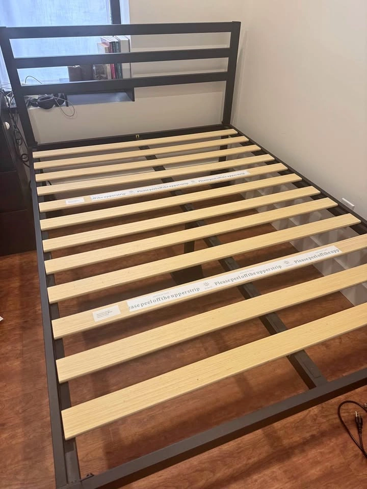 Zinus Full Size Bed Frame with Headboard - Black Metal