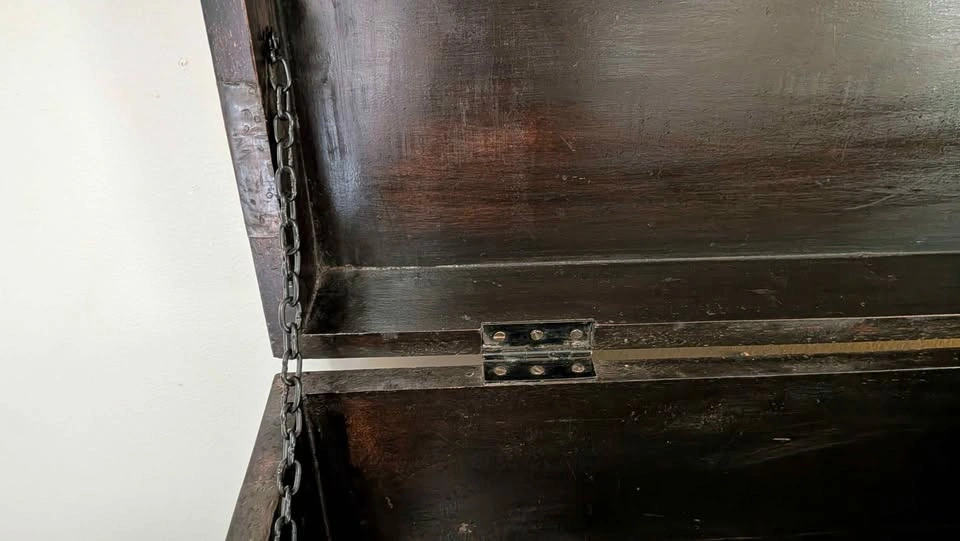 Large Rustic Storage Chest on Casters – Black & Wood - photo 3