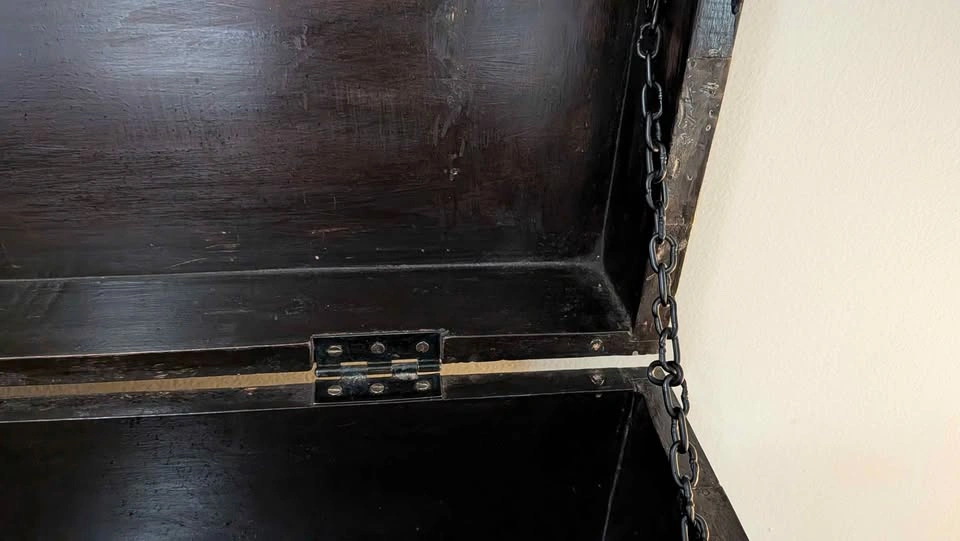 Large Rustic Storage Chest on Casters – Black & Wood - photo 4