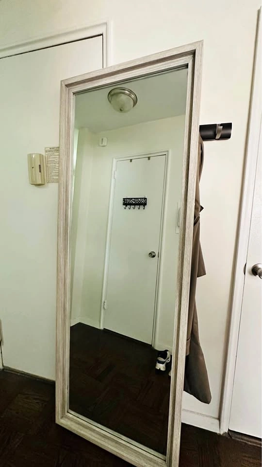Floor Leaner Mirror - Wood Frame, Light Gray, 76" Tall