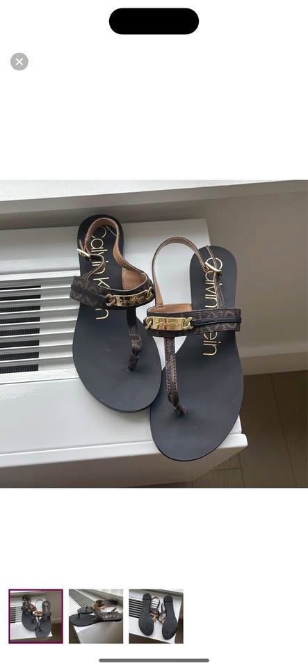 Calvin Klein - monogram sandals - only worn once! Size 7