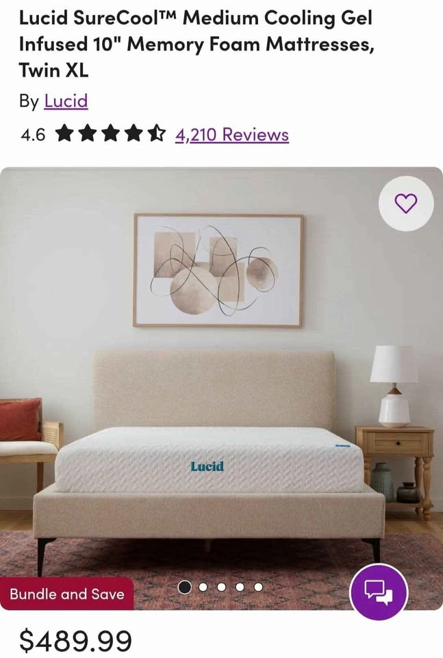 Lucid Memory Foam Mattress - Twin XL - photo 3