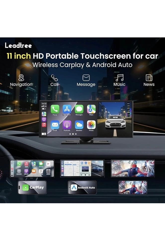 11.5" Wireless CarPlay Screen w/ 4K Dash Cam - photo 2