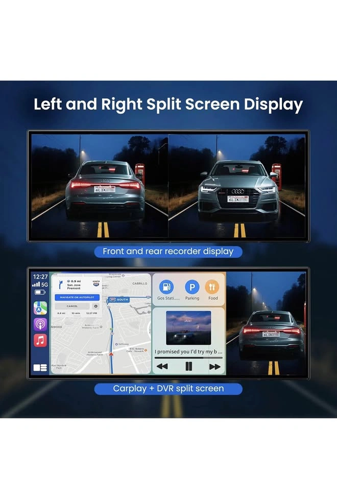 11.5" Wireless CarPlay Screen w/ 4K Dash Cam - photo 3