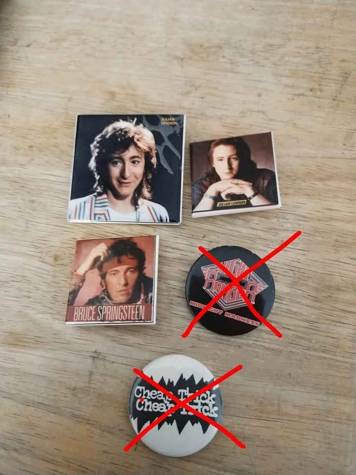 Vintage 80s Various Music Artists Pinback Buttons
