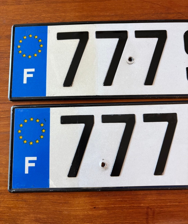 French License Plates – (Paris "75" Dept) – Lucky 777 - photo 2