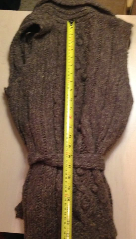 TU brown sleeveless knit cardigan waist strap close. Ladies UK s - photo 4