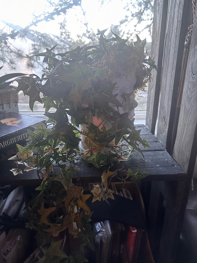 Head Planter with fake Ivy - photo 3