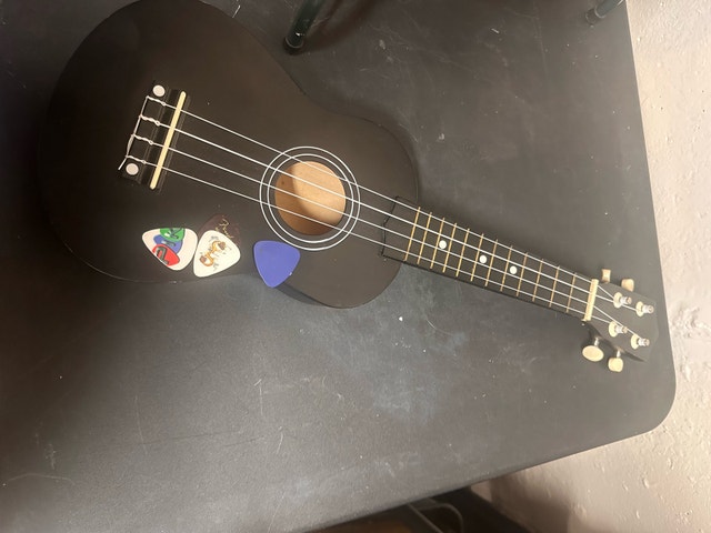 Black ukulele