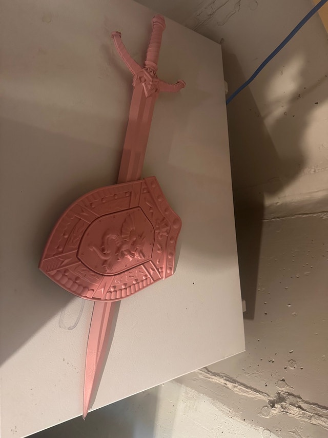 Fake pink Sword and shield
