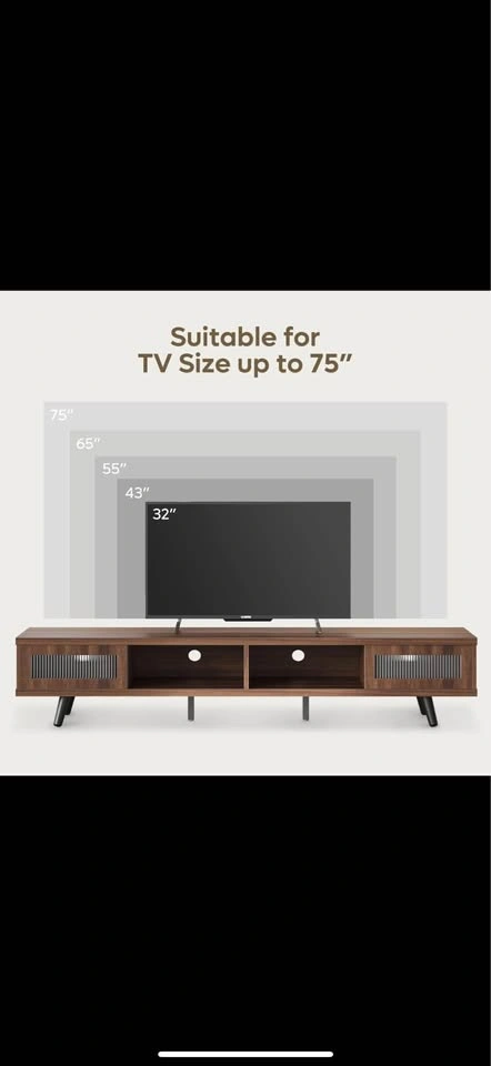 Bestier TV Stand for up to 75” – Ancona Walnut - photo 4