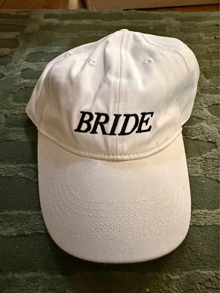 White BRIDE baseball cap