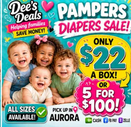 Pampers Diapers Sale $22 a box or 5 for $100 - photo 2