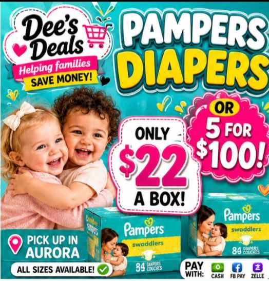 Pampers Diapers Sale $22 a box or 5 for $100 - photo 3