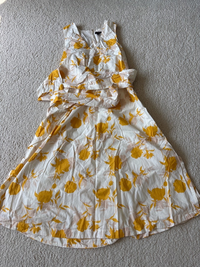 Ann Taylor Dress - Yellow Floral - Size Small