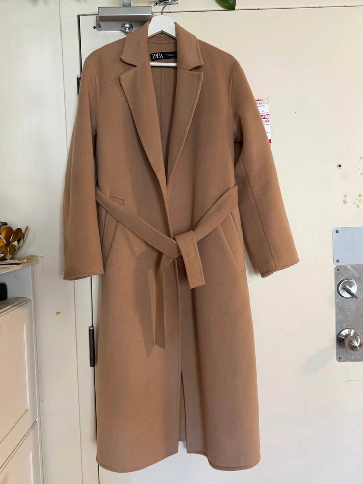 Zara Wool Long Coat - Size S - Beige - photo 2