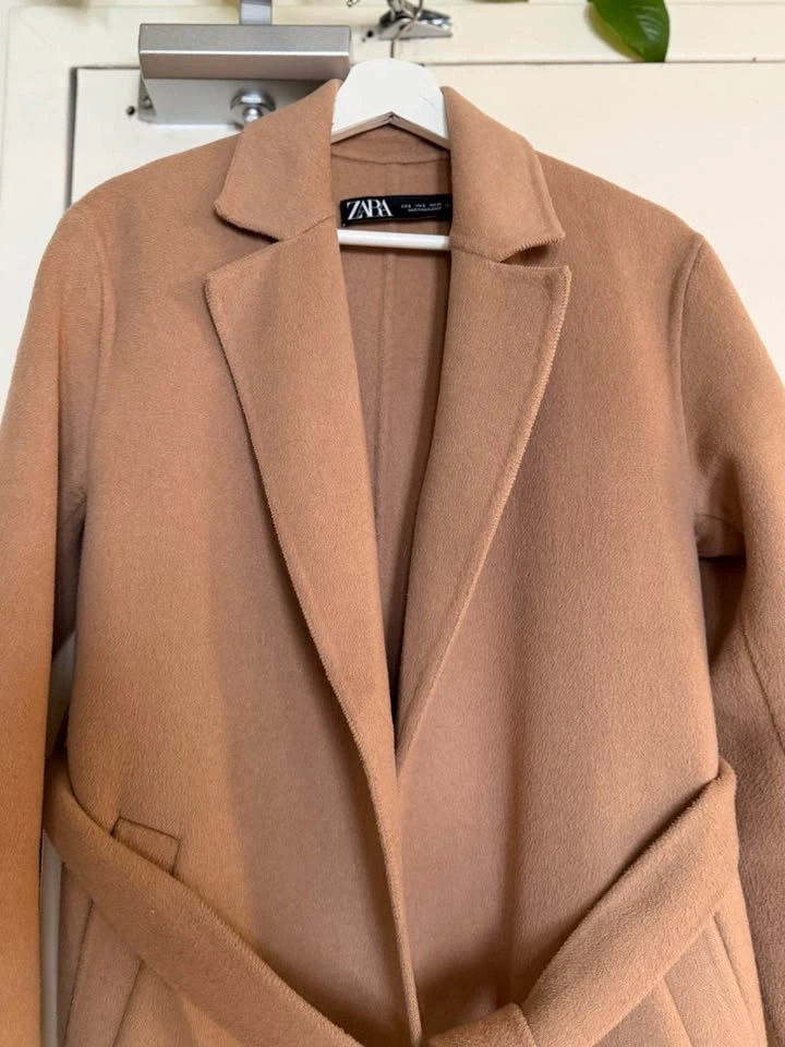 Zara Wool Long Coat - Size S - Beige - photo 3