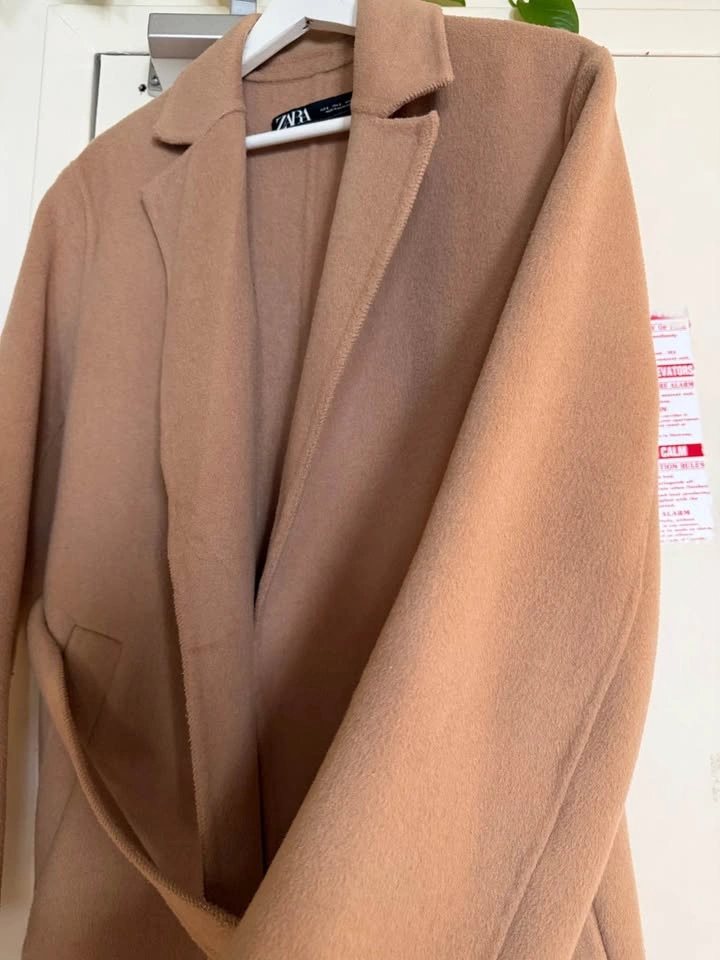 Zara Wool Long Coat - Size S - Beige - photo 5