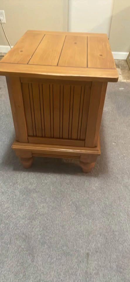 Wooden End Table with Storage Cabinet - photo 4