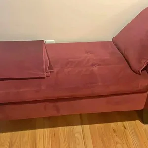 Burgundy Velvet Storage Bench with Rolled Arms