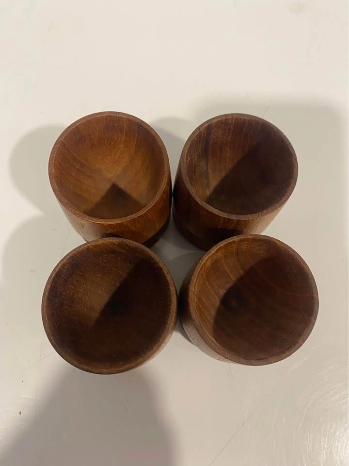 Vintage Teak Egg Cups - Set of 4 MCM Danish Modern - photo 3