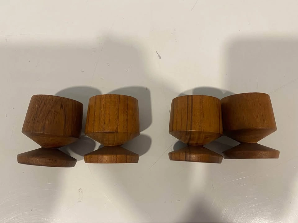 Vintage Teak Egg Cups - Set of 4 MCM Danish Modern - photo 4
