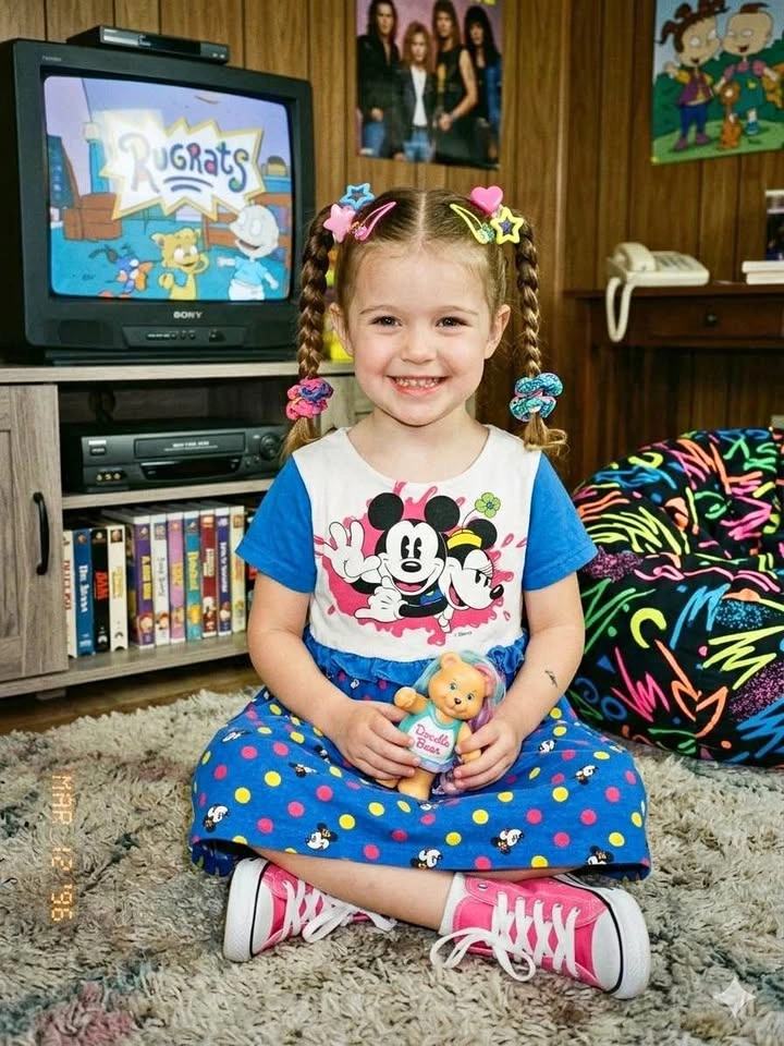 Vintage Disney Mickey & Minnie Dress Y2K Kids Size 4 Made In Can