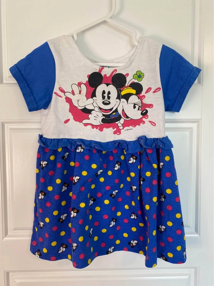 Vintage Disney Mickey & Minnie Dress Y2K Kids Size 4 Made In Can - photo 2