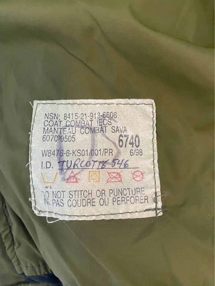 Vintage 1998 Canadian Forces Combat Coat - Size 6740 - photo 5