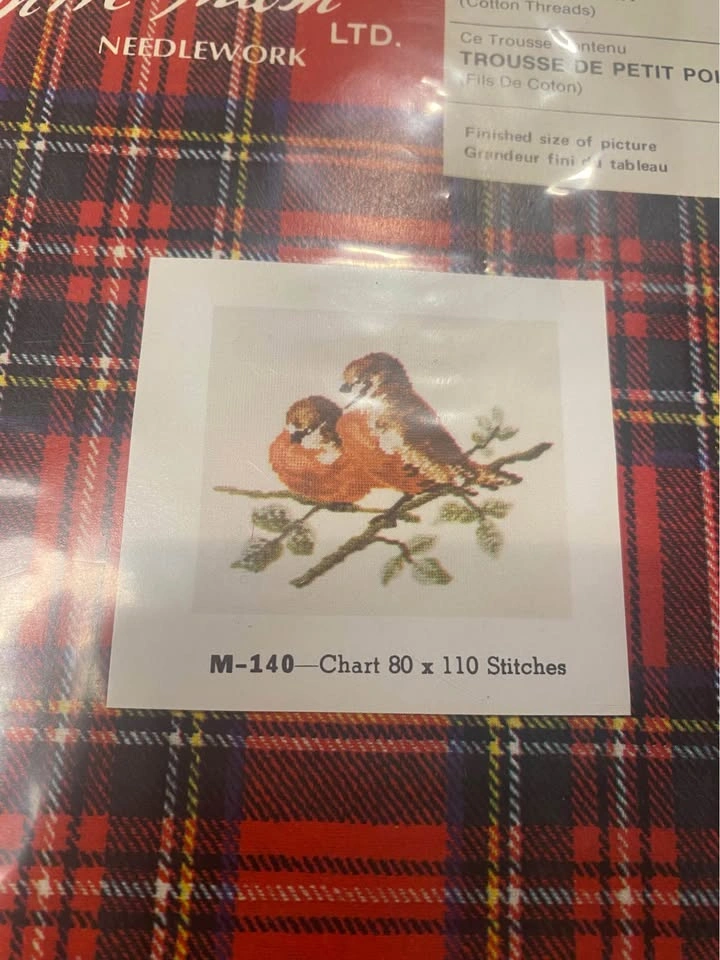 Vintage Jean McIntosh Petit Point Kit English Robins Birds M-140 - photo 3