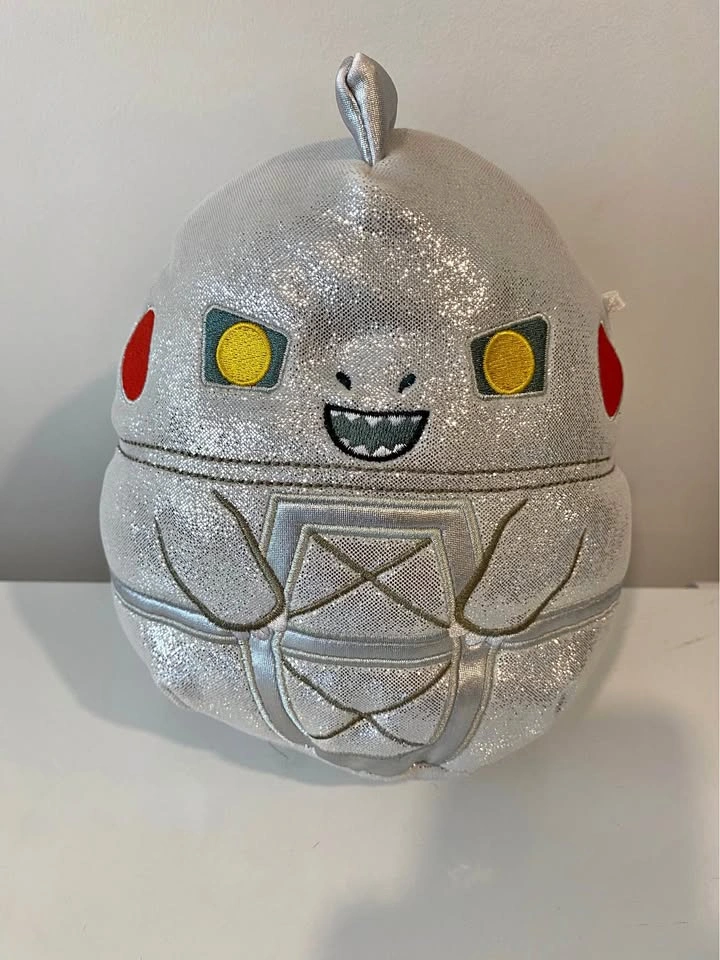 Squishmallows MechaGodzilla 8” Metallic Silver Plush Kellytoy Go