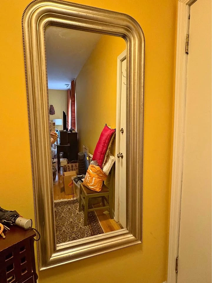 Silver framed Art Deco mirror