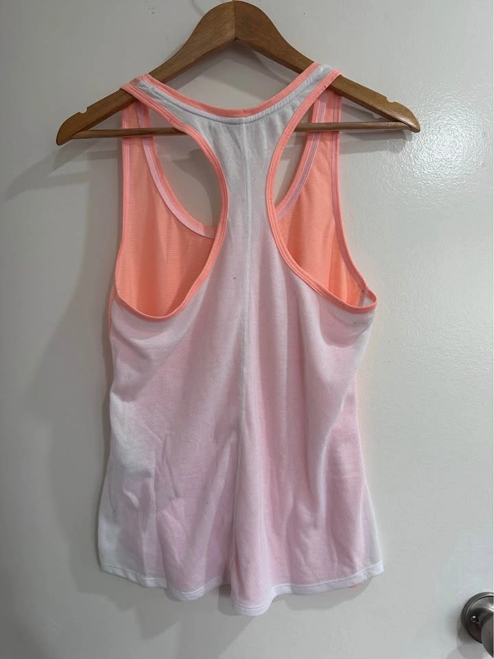Under Armour Threadborne Run Peach White Racerback Tank Top - photo 2