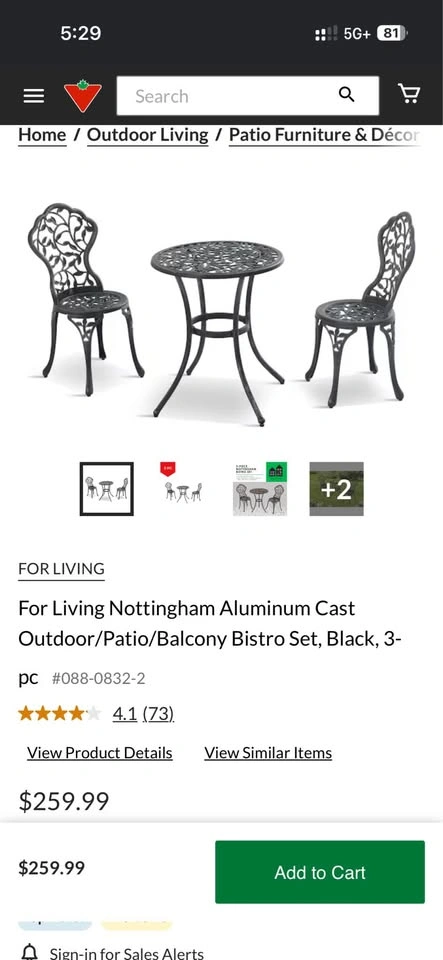 3-Piece Nottingham Aluminum Cast Bistro Set - photo 2