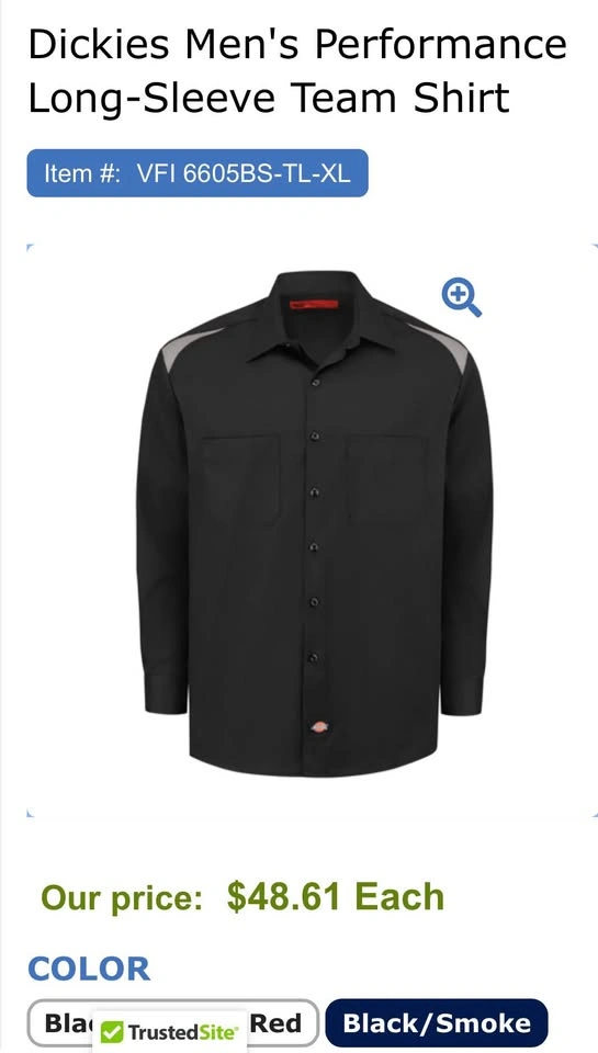 3 BRAND NEW DICKIES BLACK LONG SLEEVE SHIRTS FOR SALE
