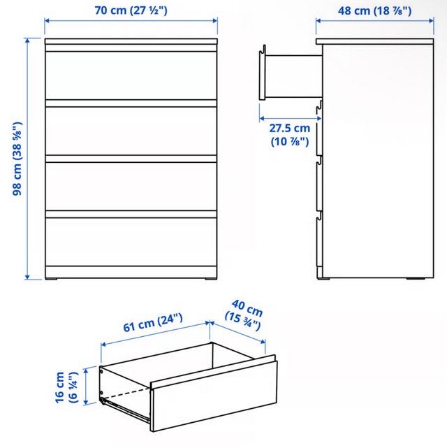 White IKEA 4-Drawer Chest Dresser - photo 2