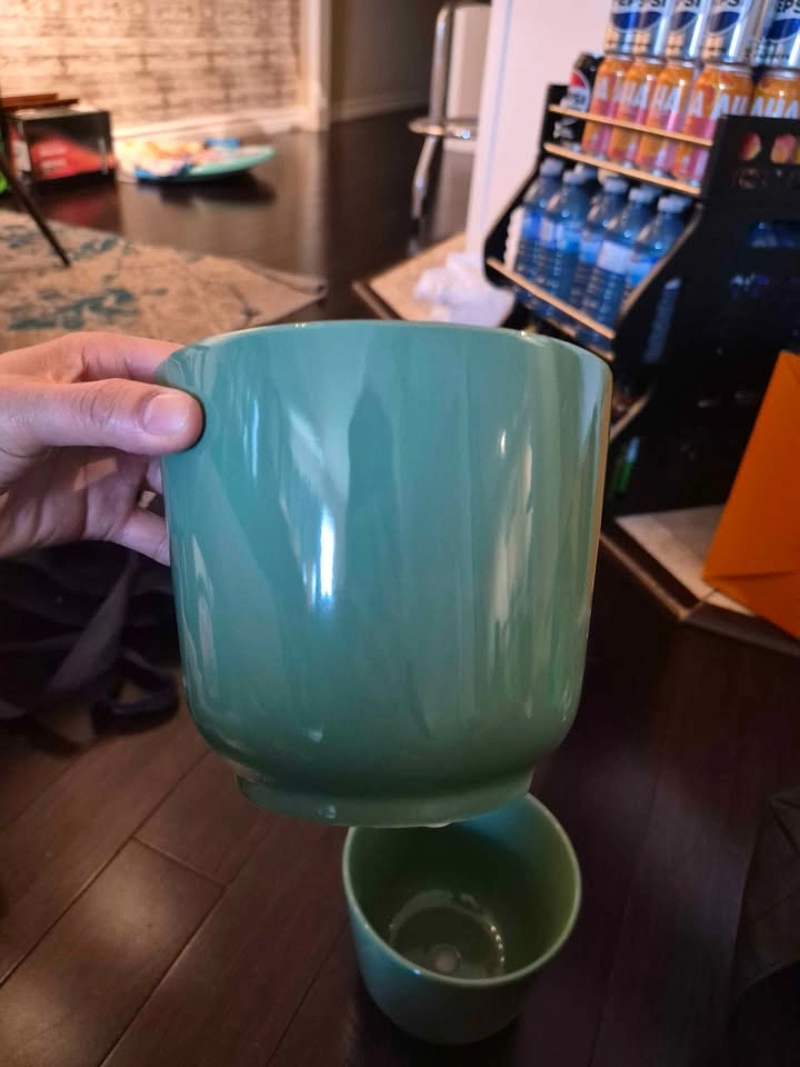 Brand New 6 Inch Turquoise Ceramic Planter Pot - photo 2
