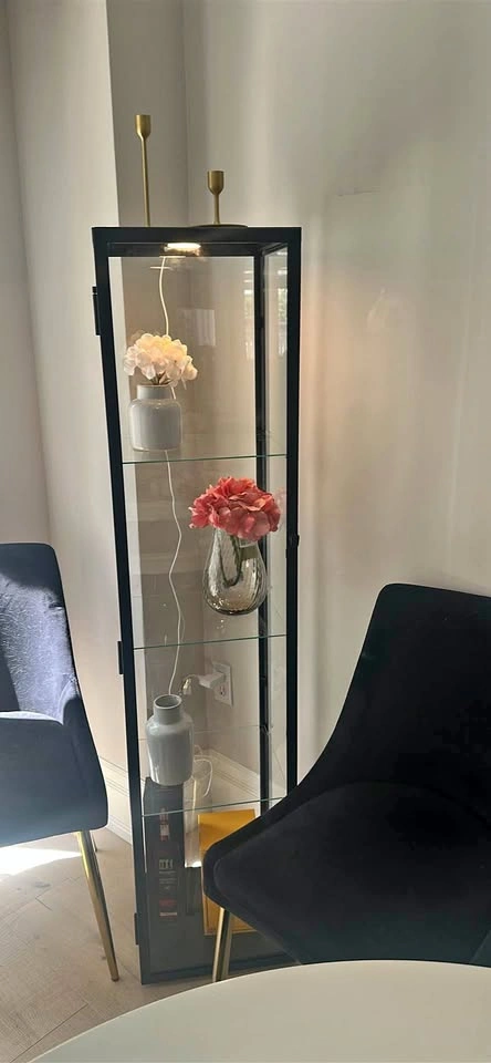 IKEA glass black cabinet light included