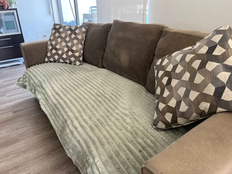 Brown Three-Seat Sofa - photo 2