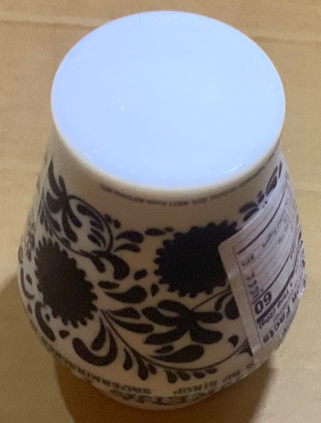 Amarena Fabbri Milk Glass Jar With Cherries Blue White Floral 5. - photo 5