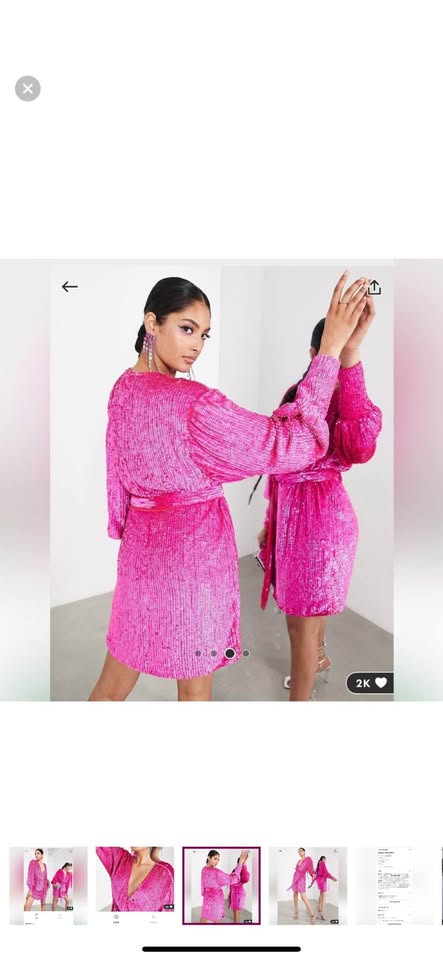 🆕 ASOS EDITION sequin wrap mini dress - size 8 - photo 3