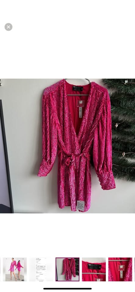 🆕 ASOS EDITION sequin wrap mini dress - size 8 - photo 5