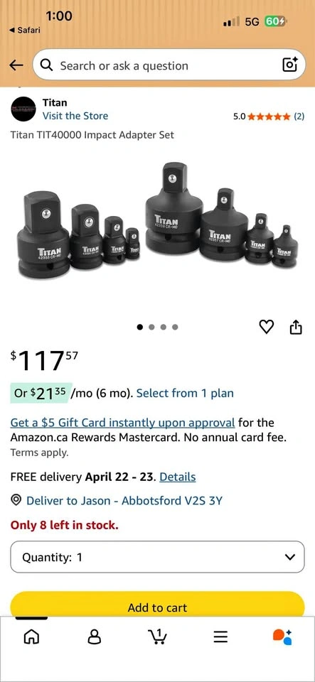 Titan TIT40000 Impact Adapter Set
