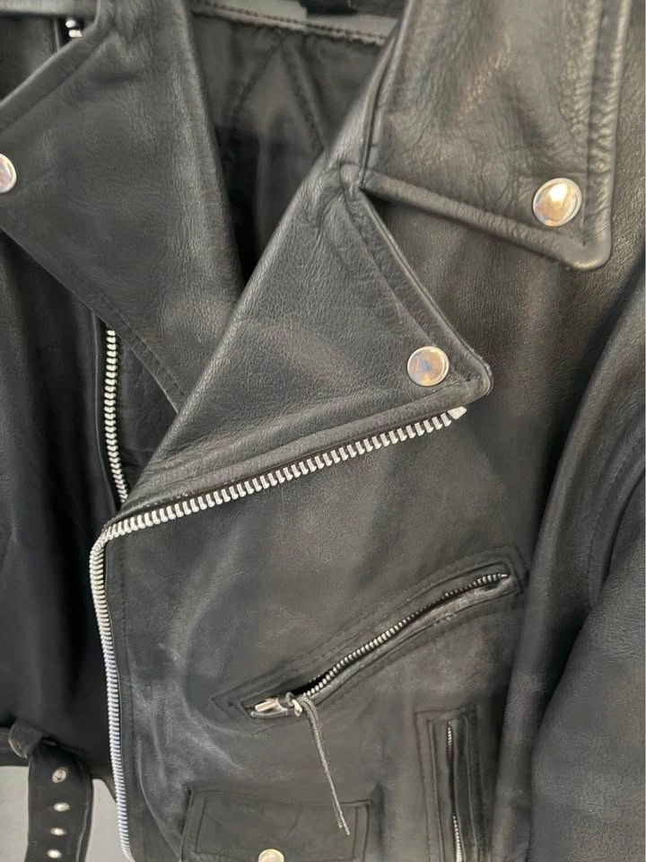 Size Large / 44 Men's Leather Motorcycle Jacket - photo 5