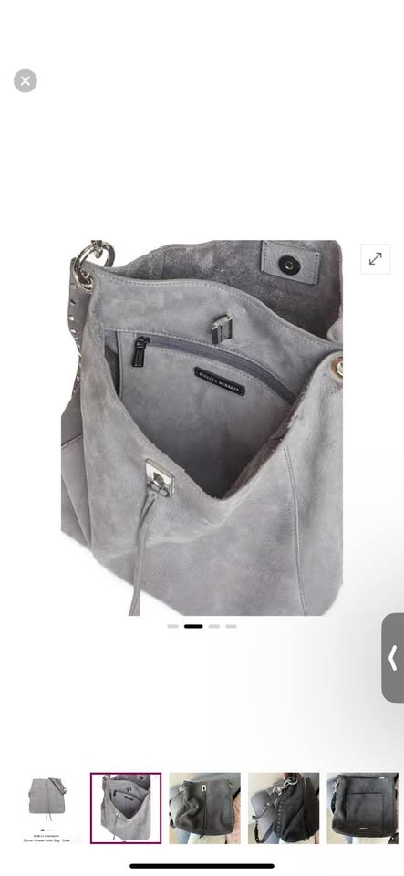 REBECCA MINKOFF Darren Suede Hobo Bag - dark gray - photo 2