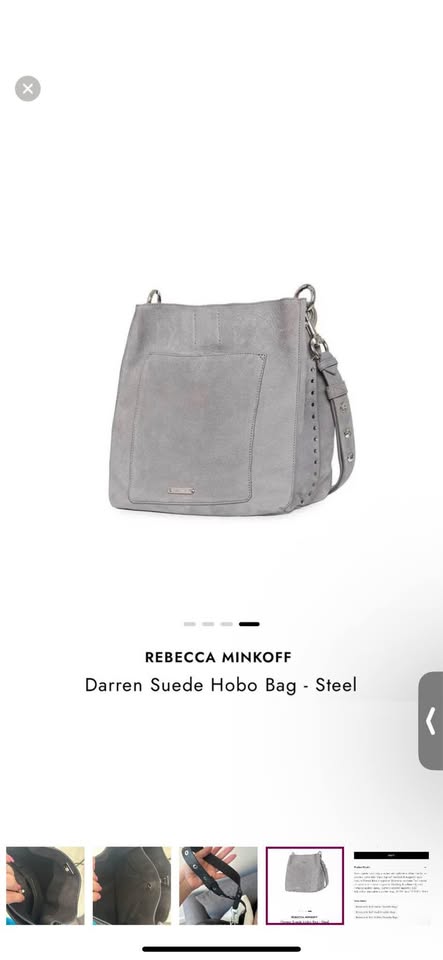 REBECCA MINKOFF Darren Suede Hobo Bag - dark gray - photo 3