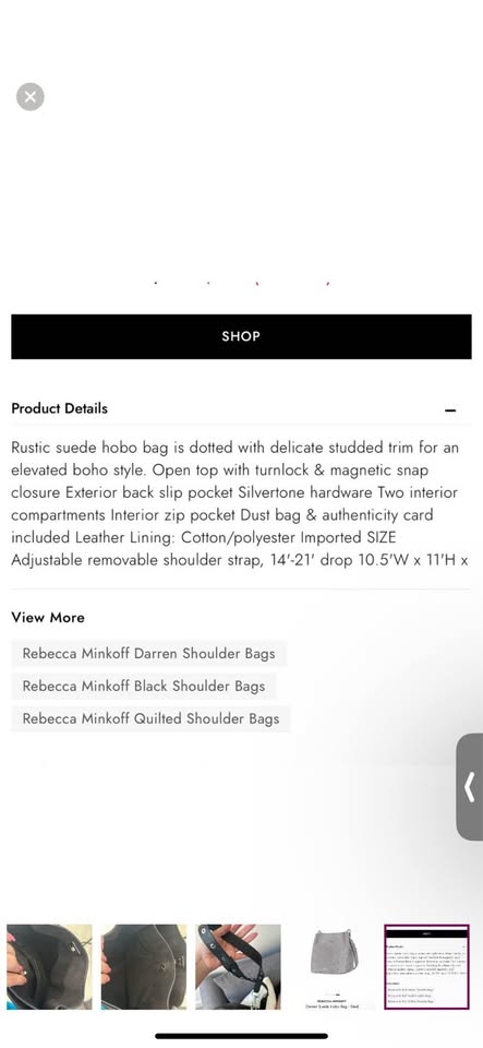 REBECCA MINKOFF Darren Suede Hobo Bag - dark gray - photo 4