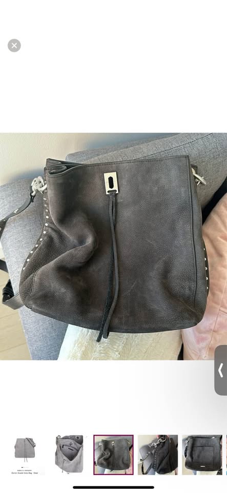 REBECCA MINKOFF Darren Suede Hobo Bag - dark gray - photo 5