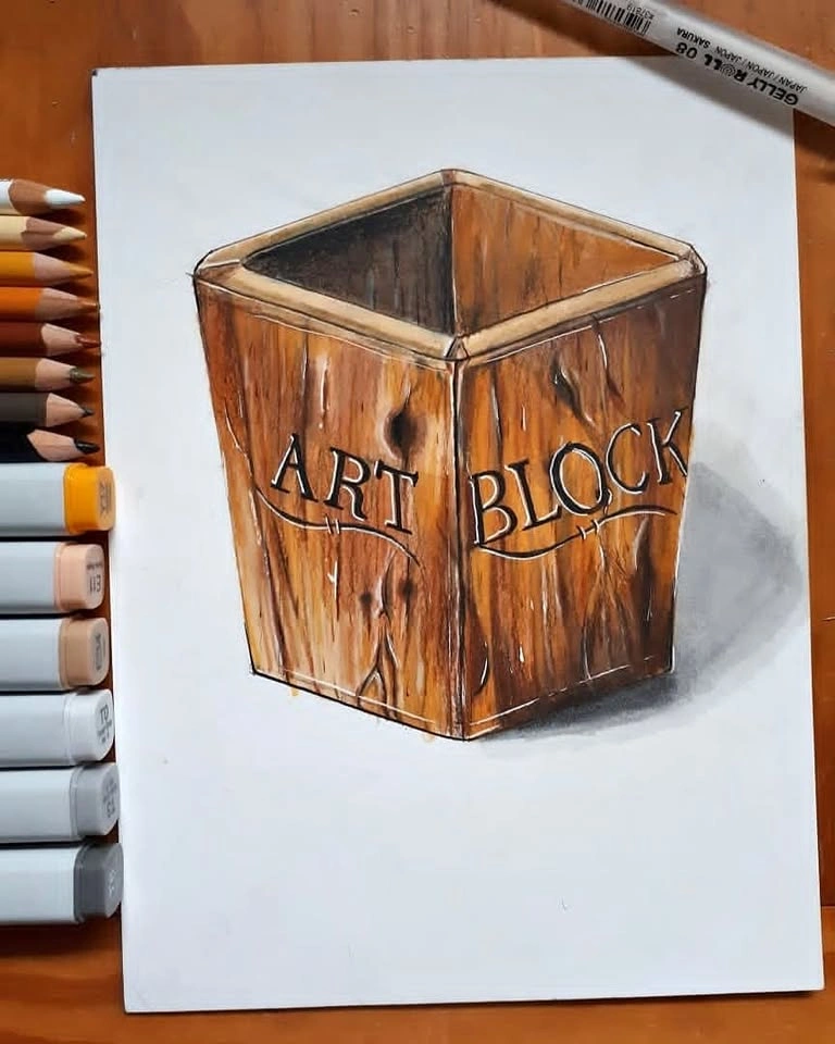 Art Block (Mixed Medium Drawing)