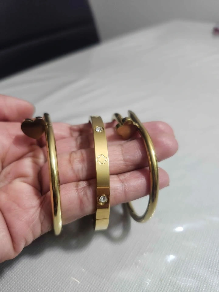 Elegant Gold Clover Bracelet Set – 3 Pieces - photo 4